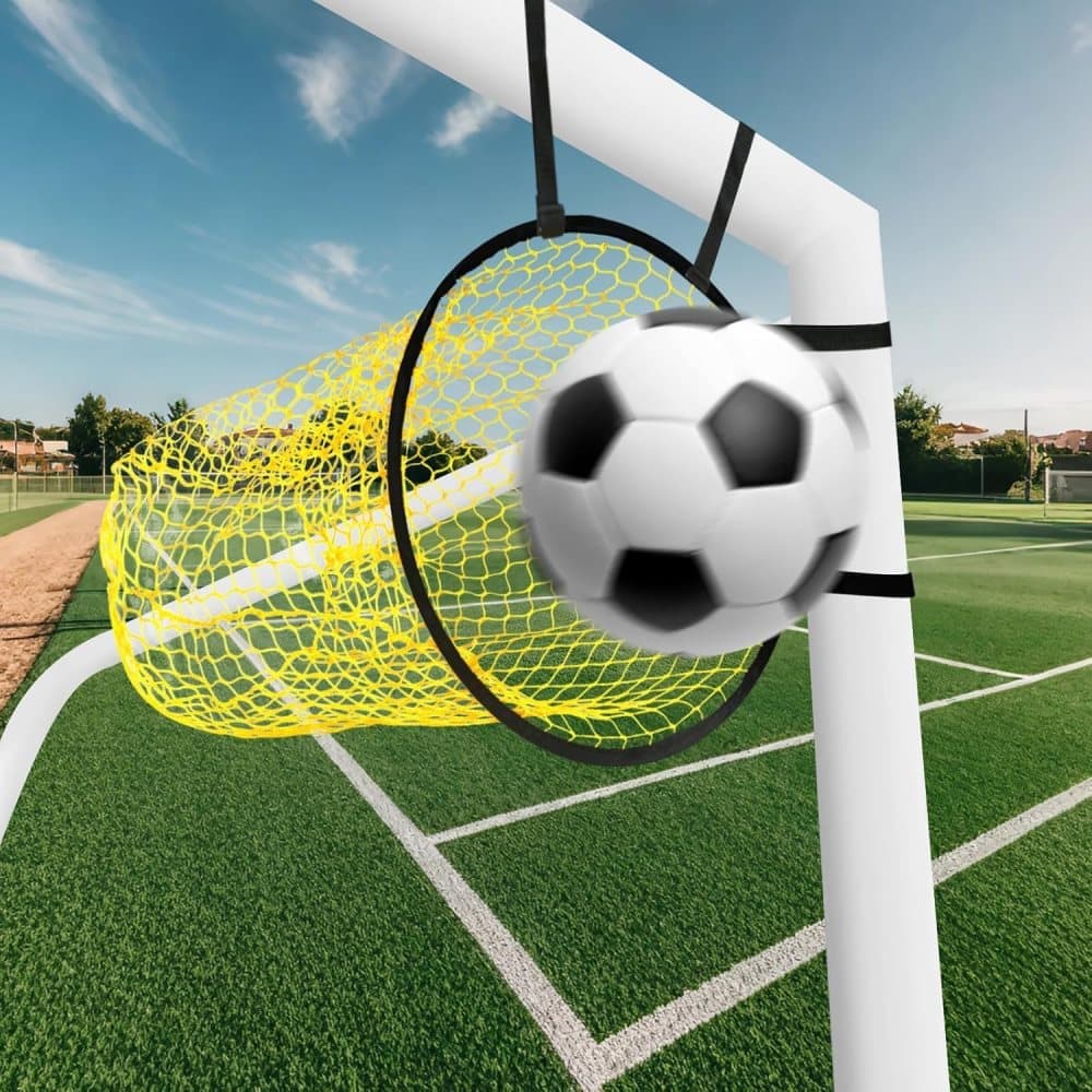 2-Pack Soccer Goal Net for Shooting Training, Portable Foldable, 6x4ft, Yellow