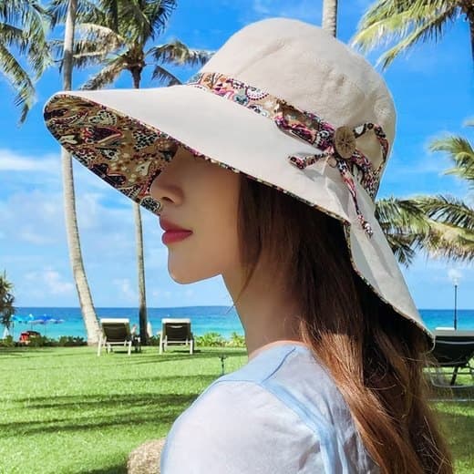 Women's Sun Hat UV Protection Wide Brim Beach Hat Foldable Visor, Pink