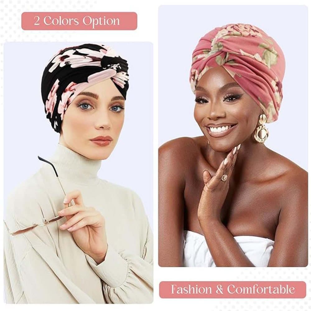 2-Pack Lightweight Breathable Elastic Sleeping Cap, Soft Stretchy Comfortable Night Cap, Cozy Sleeping Hood, 2-Pack