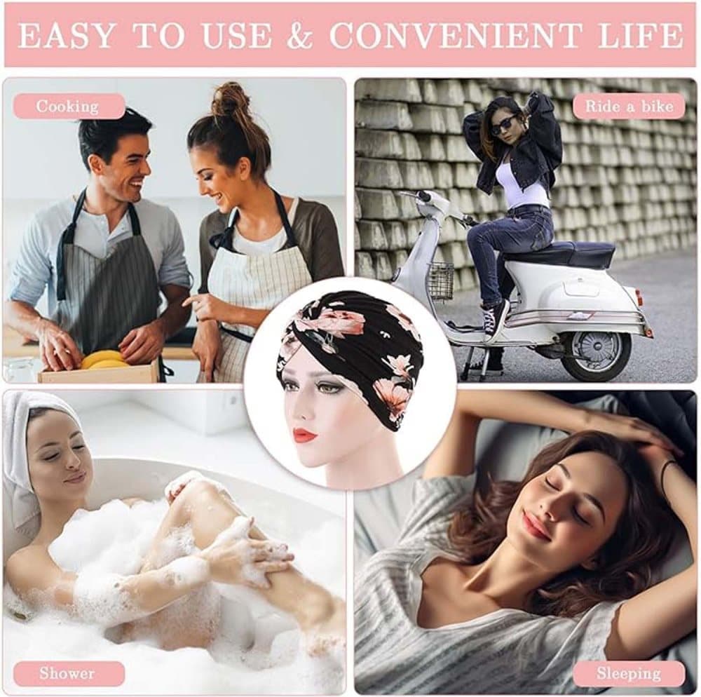 2-Pack Lightweight Breathable Elastic Sleeping Cap, Soft Stretchy Comfortable Night Cap, Cozy Sleeping Hood, 2-Pack
