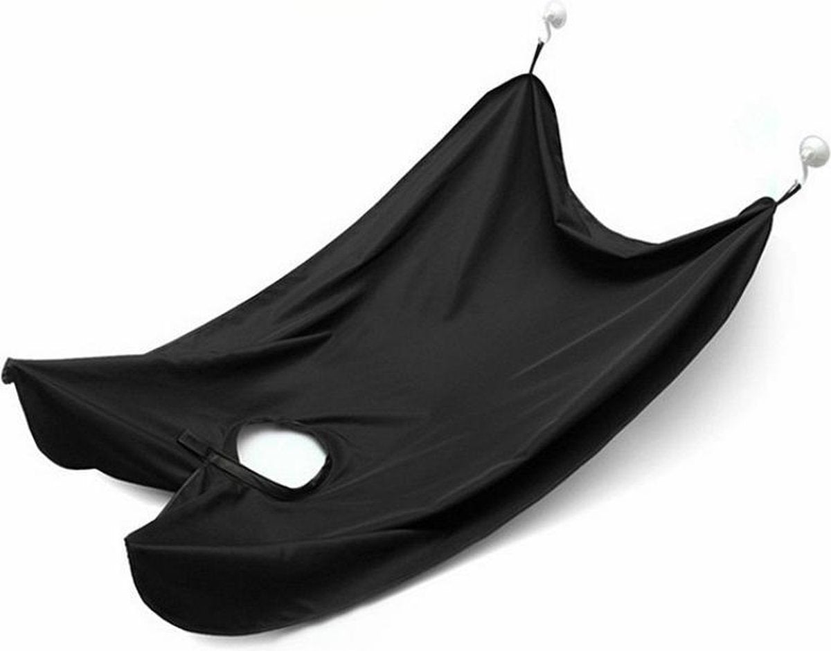 Beard apron - beard cape - includes 2 suction cups - Lightweight - Black