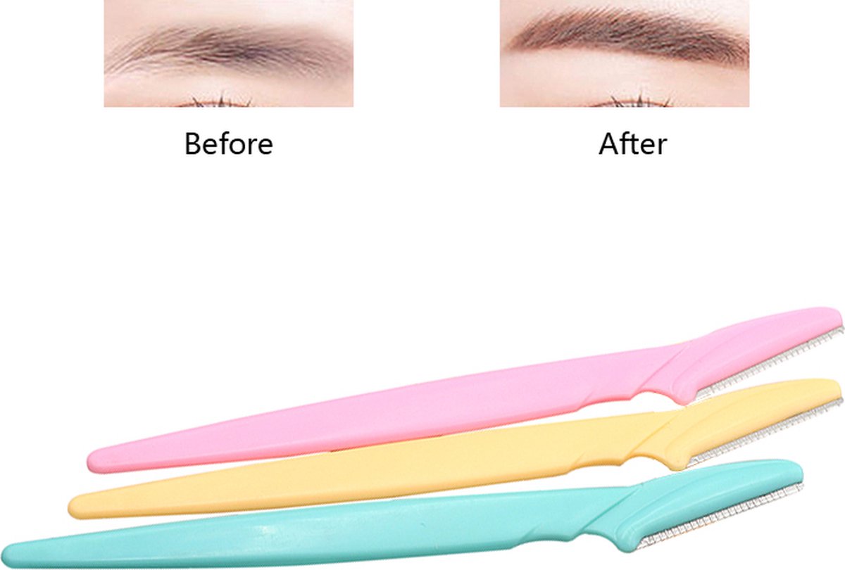 Eyebrow Scissors | Eyebrow Razor | Face Blade | Upper Lip Hair Removal | Hair Removal Blade | 3 Pieces
