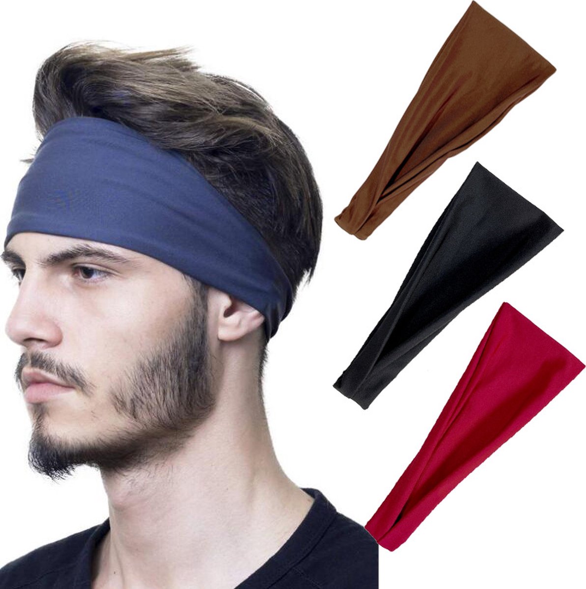 Luxury Elastic Headband | Sweatband | Hairband | Tiara | Sports Headband | Unisex | For Men and Women | Grey