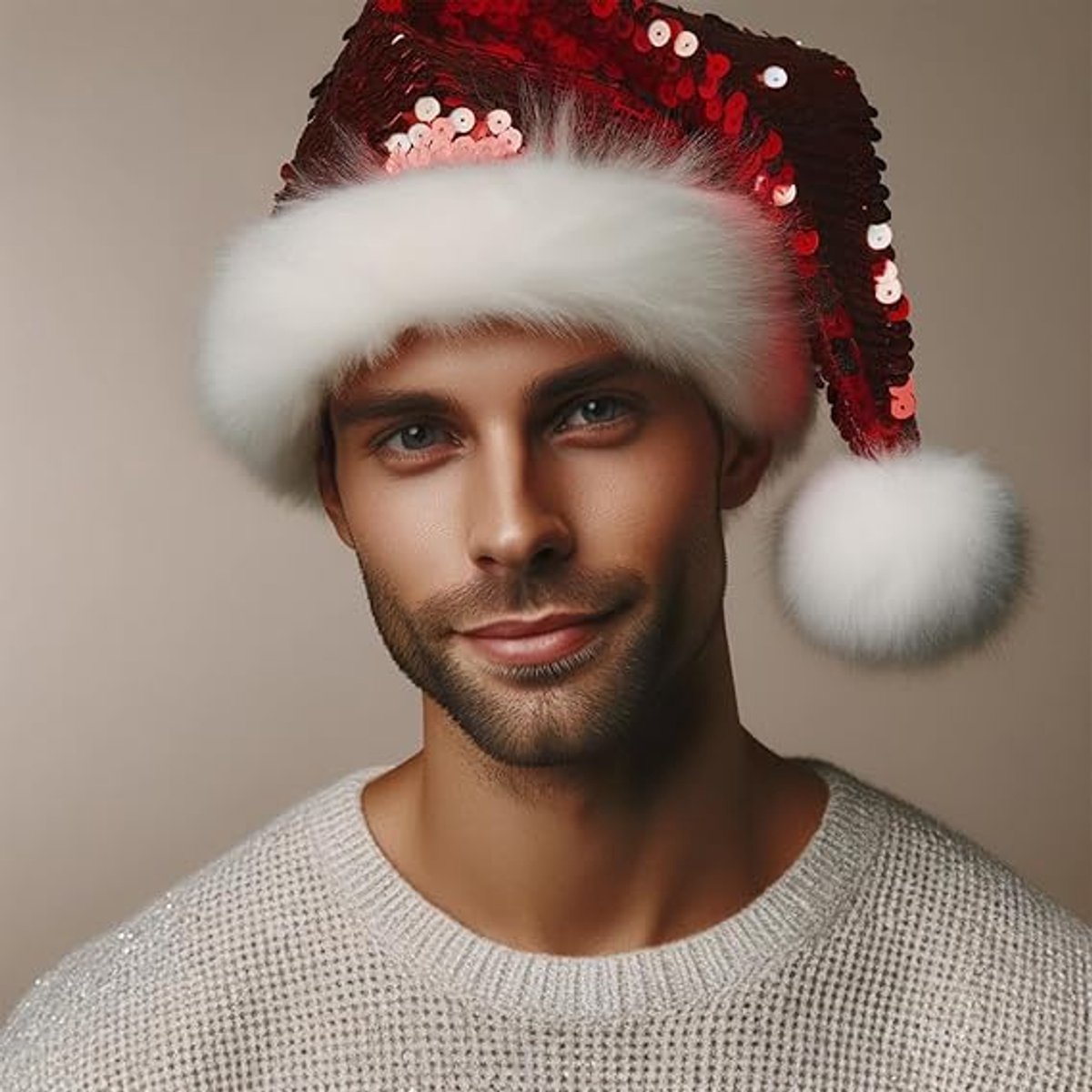 Santa Hat for Adults - Plush Santa Hat - Velvet Headwear - Lined and Dustproof