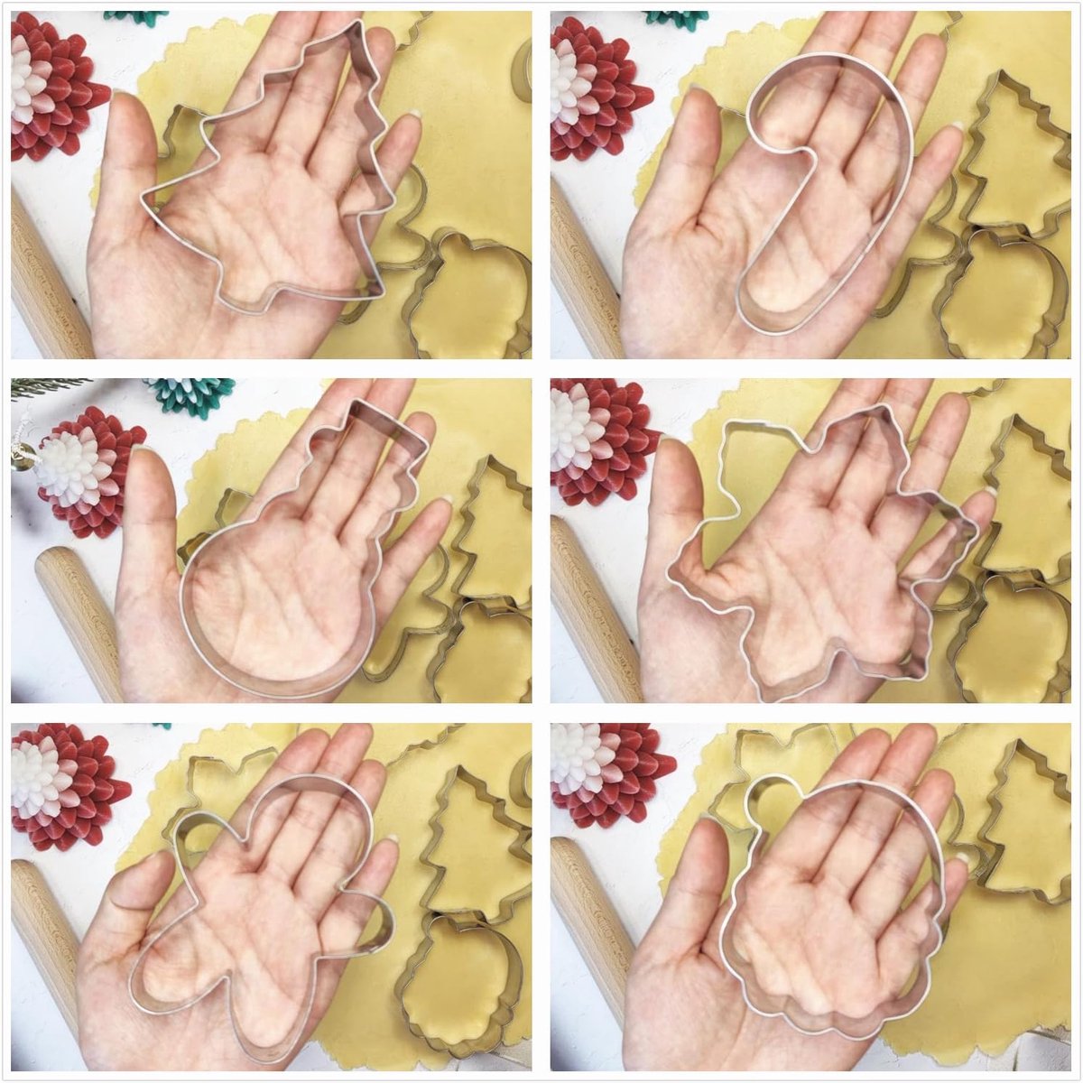 Cookie Cutters - Cookie Molds - 6 Molds for Cookies - Christmas Cookies - Christmas Cookie Cutters - For Gingerbread and Cookies During the Holidays