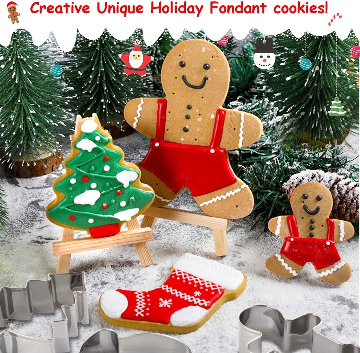 Cookie Cutters - Cookie Molds - 6 Molds for Cookies - Christmas Cookies - Christmas Cookie Cutters - For Gingerbread and Cookies During the Holidays