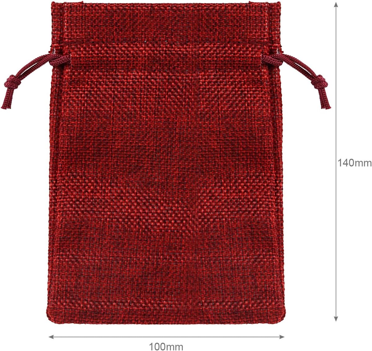 24 red jute bags - suitable for Christmas advent calendars, natural fabric gift bags - 10 x 14 cm