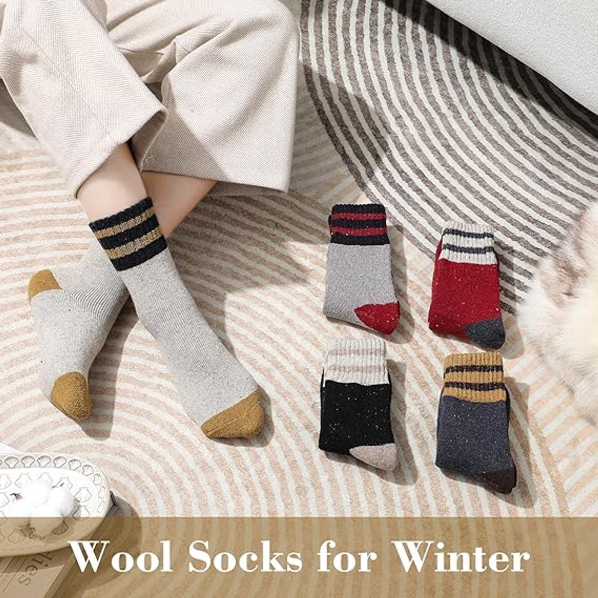 Thermal socks - Soft, thick, warm - Vintage knit - Casual socks