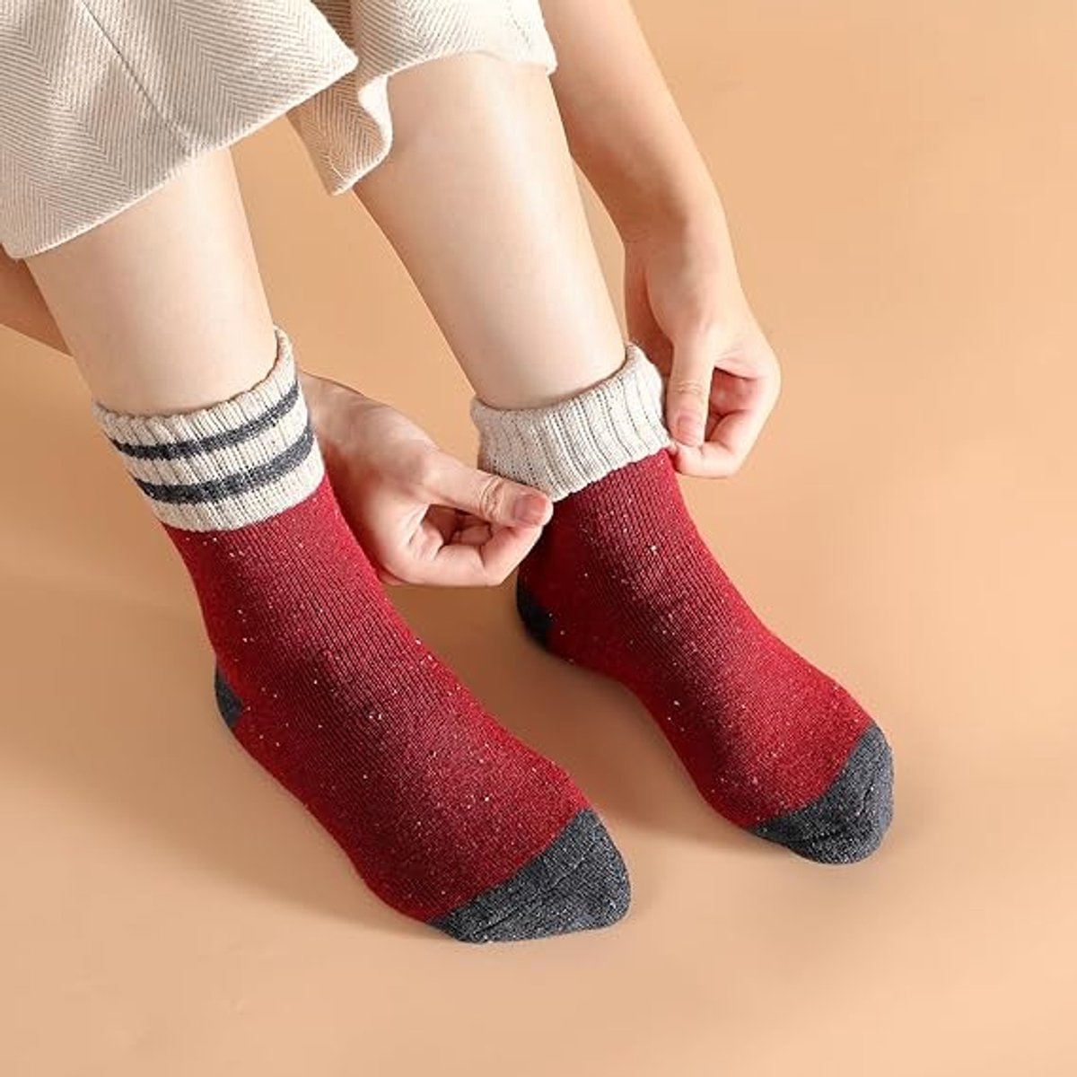 Thermal socks - Soft, thick, warm - Vintage knit - Casual socks