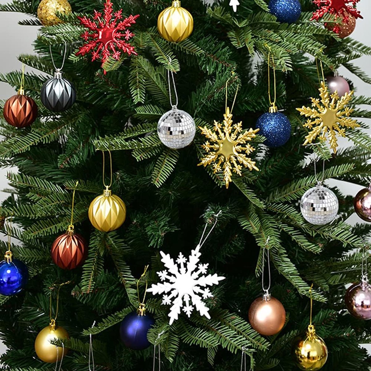 12 1.2-inch silver mirrored disco ball Christmas tree ornaments - suitable for family parties, Christmas decorations for weddings - create light effects