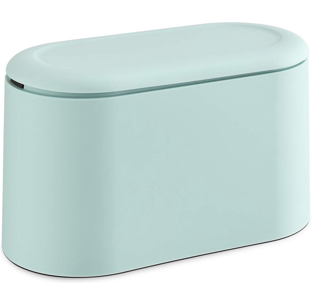 Trash Can - Sensor Trash Can - Sturdy - Countertop Waste Bin - Mini Trash Can - Desktop - Tabletop Waste Bin - Plastic Trash Can - Bathroom Waste Bin - Recycling Waste Bin - Car Trash Can - Blue - Office Trash Cans - Home / Office