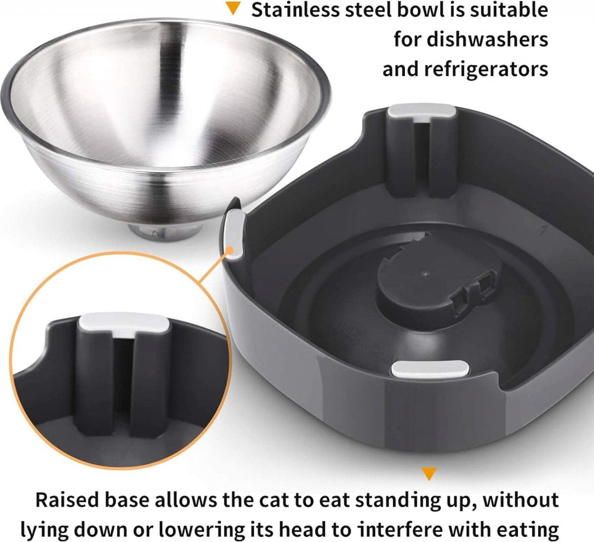 Pet Water & Food Set - 2 Pieces - BPA-Free - Dog Food Bowl - Cat Food Bowl - With Stand - Cat Food Bowls - Drinking Bowl - Double Food and Drinking Bowl - 2 in 1 Pet Bowl - Dog and Cat - Bowls Are Dishwasher Safe