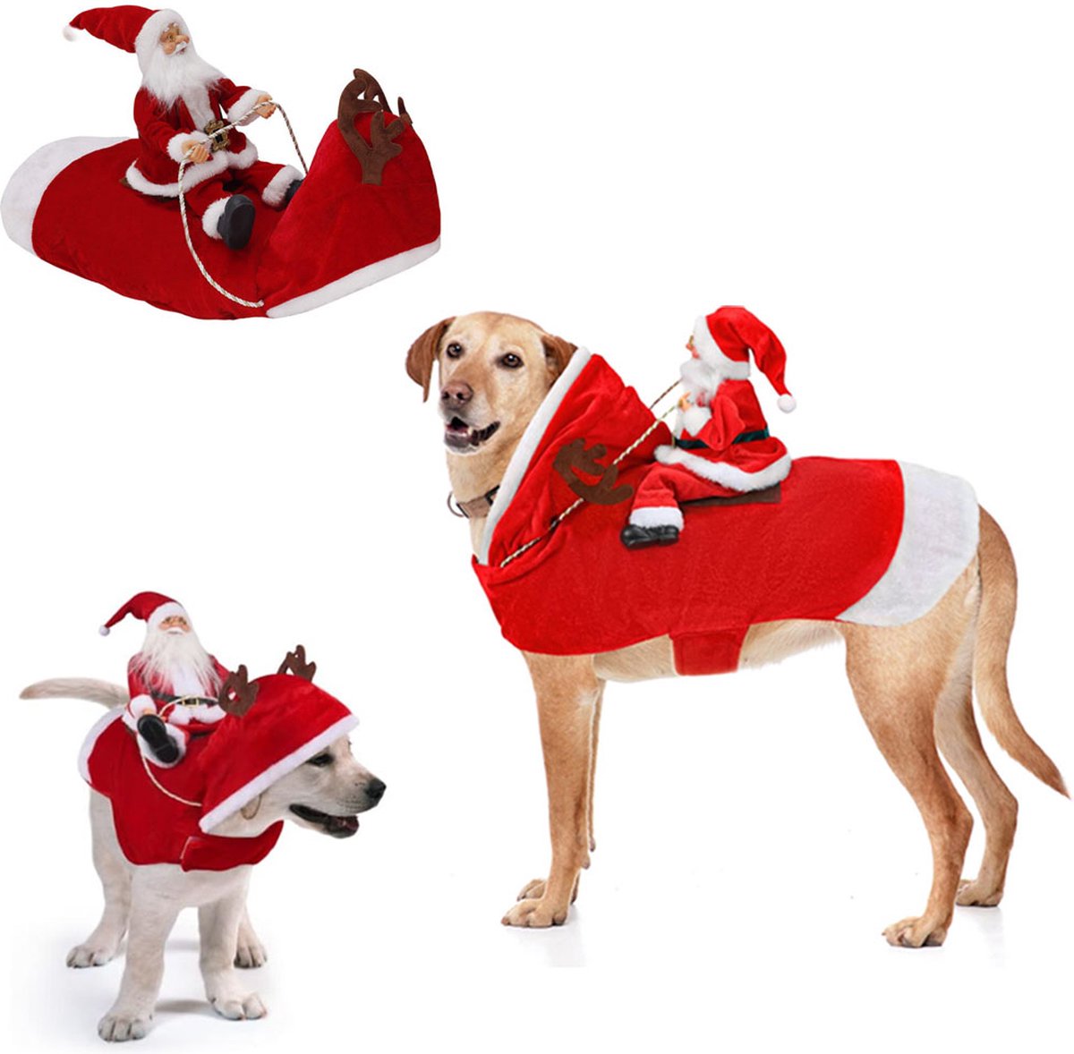 Dog Costume Christmas - Christmas Clothing For Dog/Cat - Christmas Outfit For Puppies - Hooded Dog Christmas Suit - Dog Christmas Clothing - Funny Dog Christmas Costume - Size XXL - Dog Fancy Dress Costumes - Dog Clothing - Pet Christmas Costume - Christm