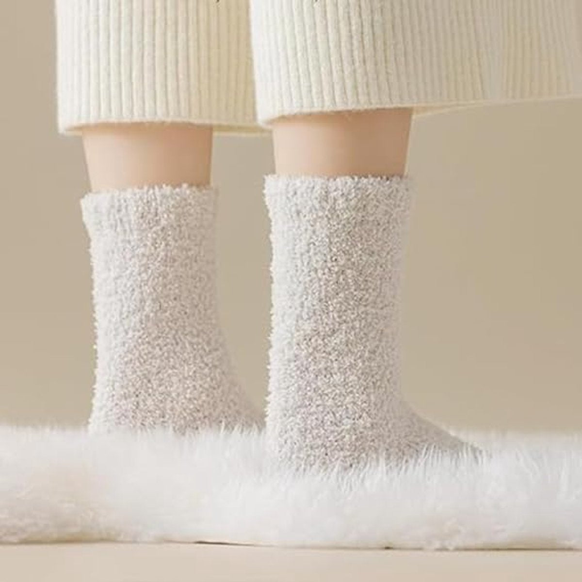 7 Pair - socks - women's socks - Warm Fuzzy Fleece Socks - Women's House Socks - Warm Winter Socks - Fluffy Socks - Sleep Socks - House Socks - Stockings - keep warm - coral fleece - Plush and comfortable - thick plush socks - center tube socks
