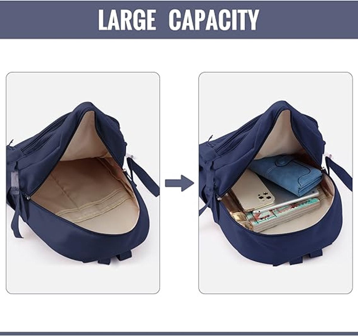 Waterproof backpack for girls - Girl's Backpack With Pin and Accessories - boys' backpack - women's backpack - Lightweight School Bag - School Student School Bag - Large Capacity Backpacks - Teenagers - High School Backpacks - Blue