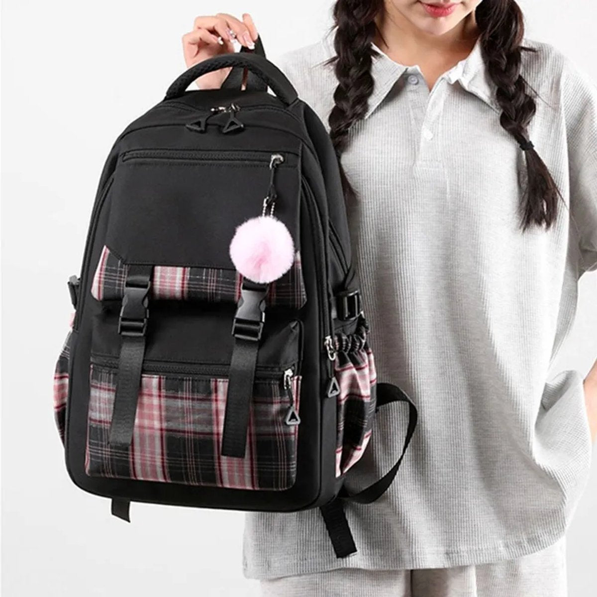 Girls School Student School Bag Outdoor Backpack - Youth School Bag - Backpack - Pink - Luxury Backpack - Laptop Bag - School Bag - Backpack - Rucksack - Large Women's Backpack - Waterproof Women's Travel Backpack - Rucksack - Teenagers - with Laptop Comp
