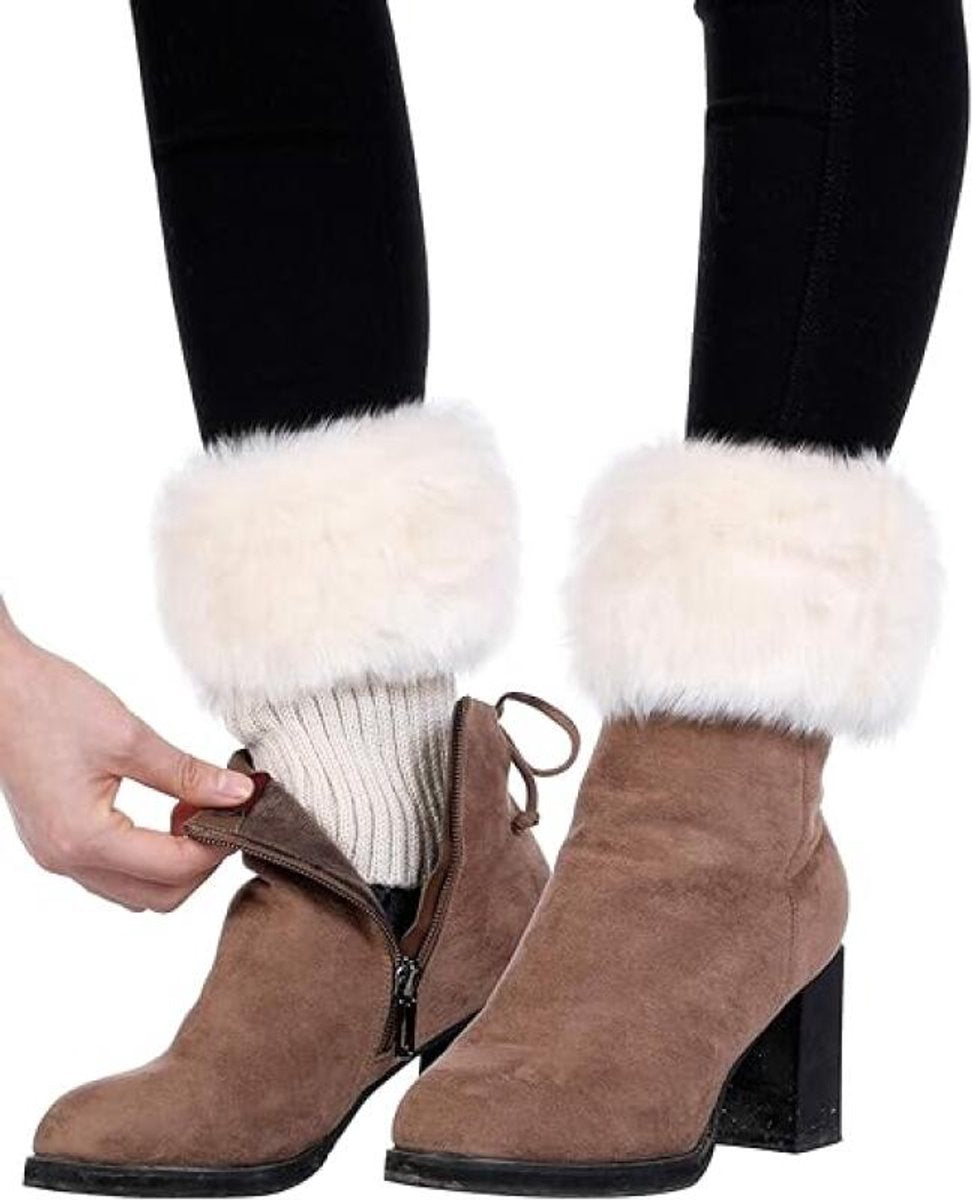 4 pairs of Leg Warmers - warm winter boots - warm winter ankle boots for women - Furry Fuzzy - short warm boot covers - crocheted boots - boot cover socks - warm boot covers - winter gift for women