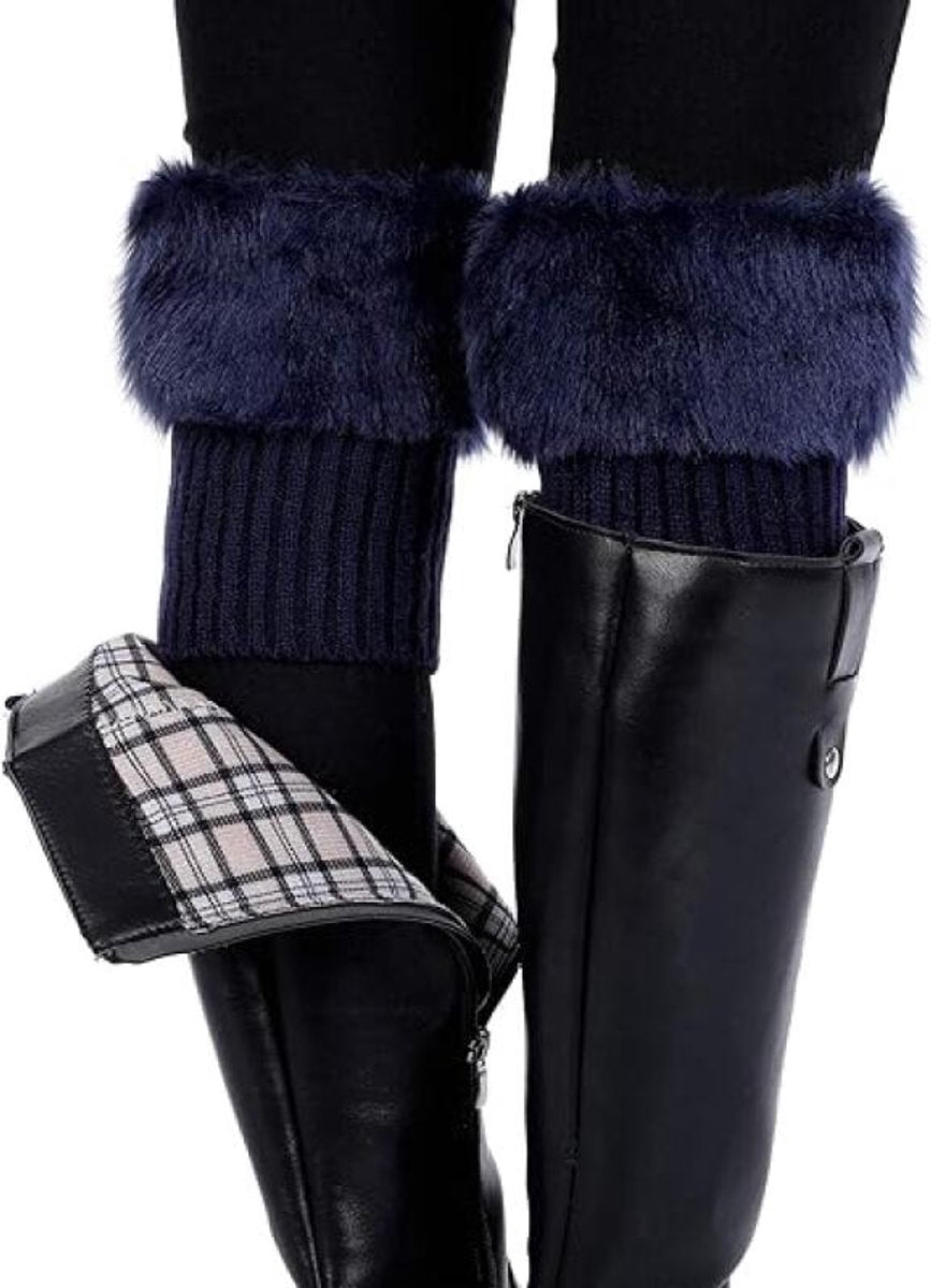 4 pairs of Leg Warmers - warm winter boots - warm winter ankle boots for women - Furry Fuzzy - short warm boot covers - crocheted boots - boot cover socks - warm boot covers - winter gift for women