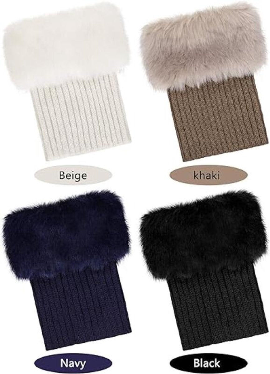 4 pairs of Leg Warmers - warm winter boots - warm winter ankle boots for women - Furry Fuzzy - short warm boot covers - crocheted boots - boot cover socks - warm boot covers - winter gift for women