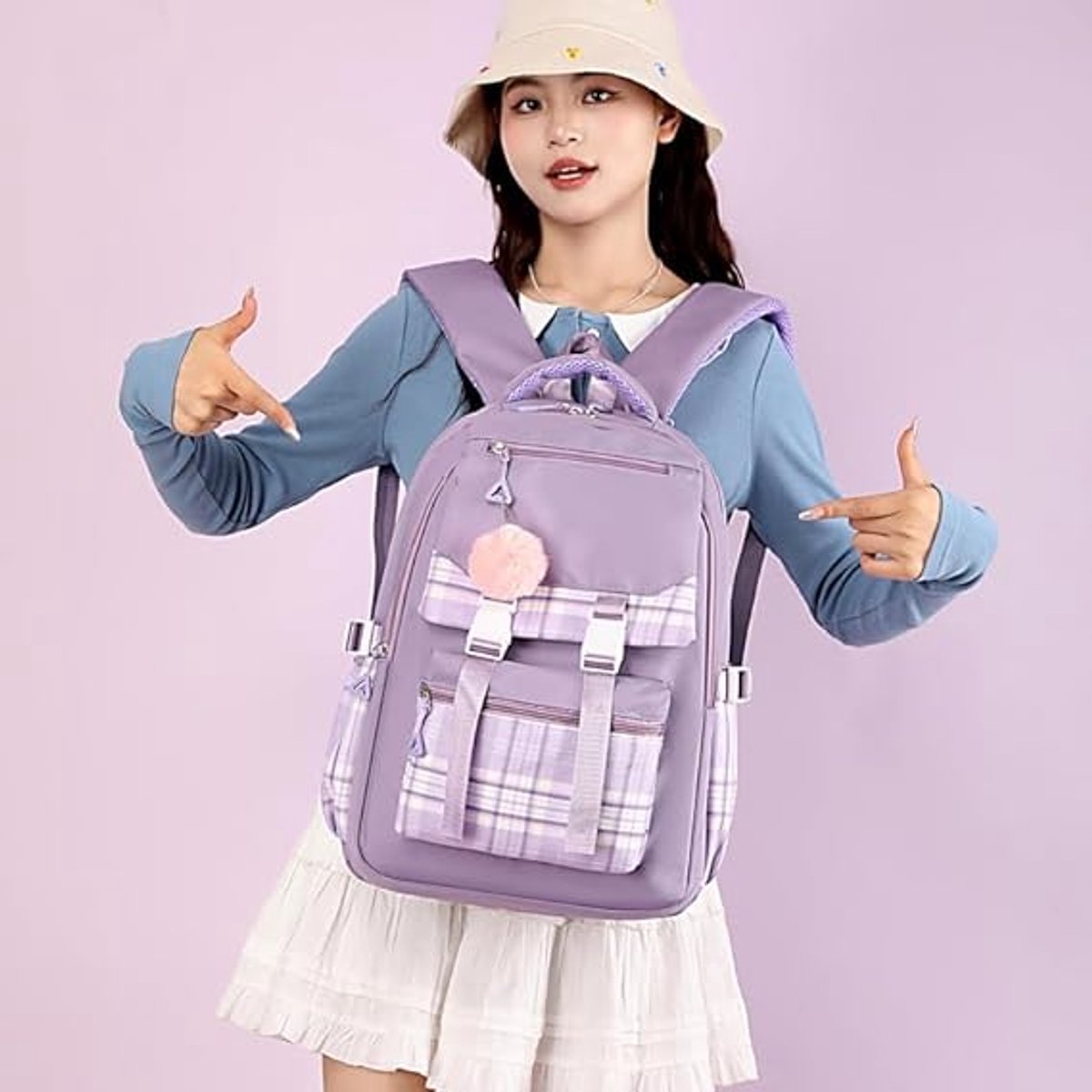 Girls School Student School Bag Outdoor Backpack - Youth school bag - Backpack - Pink - Luxury Backpack - Laptop bag - School bag - Backpack - Rucksack - Large Women's Backpack - Waterproof Women's Travel Backpack - Rucksack - Teenagers - with Laptop Comp