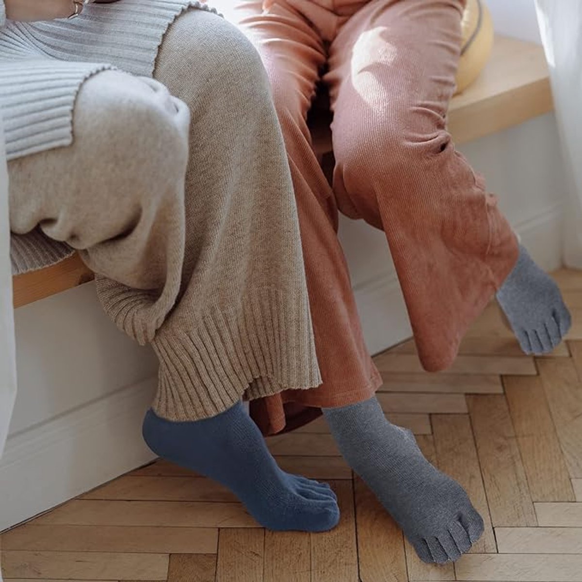 5 pairs - Toe socks - Men's 5-toe socks - detachable toe socks - five-finger socks - cotton running socks - socks - five-toe running socks - breathable running socks - black, white, light grey, dark grey, navy blue