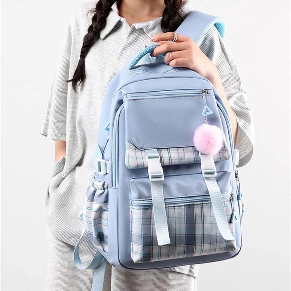 Girls School Student School Bag Outdoor Backpack - Youth School Bag - Backpack - Pink - Luxury Backpack - Laptop Bag - School Bag - Backpack - Rucksack - Large Women's Backpack - Waterproof Women's Travel Backpack - Rucksack - Teenagers - with Laptop Comp