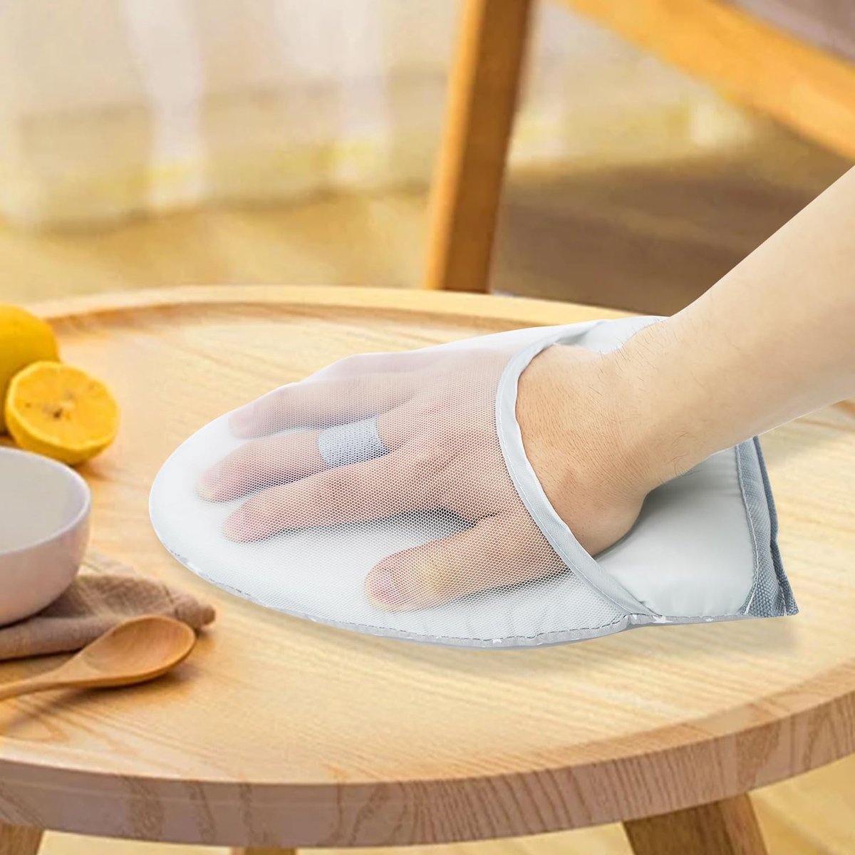 1 piece - Handheld ironing board - Steam glove - Steam ironing glove for clothing - Ironing tool - steam glove for ironing board with finger loop - mini ironing board - ironing board - ironing pad - 24*14 cm - grey