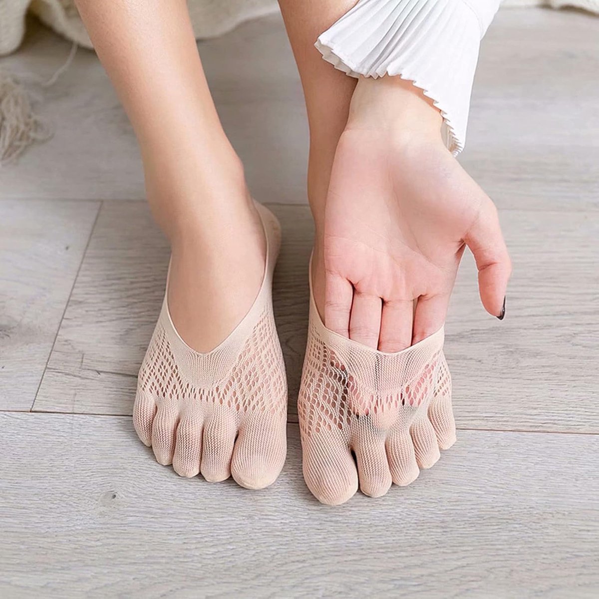 5 pairs of socks to align toe socks - Breathable - Toe socks - For bunions - Women's - Orthopedic compression toe socks for women - Invisible low five-toe socks - Yoga Socks - Comfortable Socks