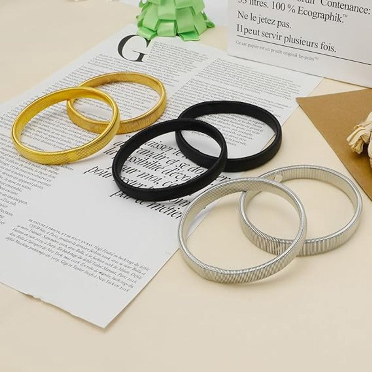 Sleeve Holder - 3 Pairs - Sleeve Holder - Sleeve Holders for Women and Men - Classic - Elastic - Women and Men - Sleeve Holders - Unisex Elastic Bracelets - Metal Sleeve Holders - Anti-Slip Bracelet