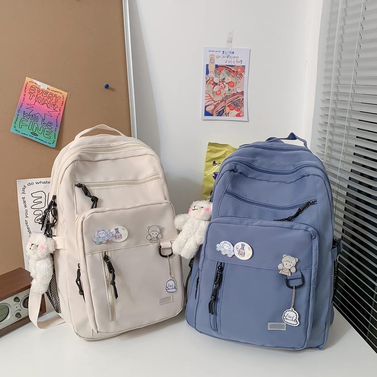 backpack - backpack for girl - Waterproof Girl Backpack - School backpack - boys' backpack - women's backpack - lightweight school bag - School bag - Girls' School Student School Bag - Backpacks - Teenagers - Large capacity school backpacks - White