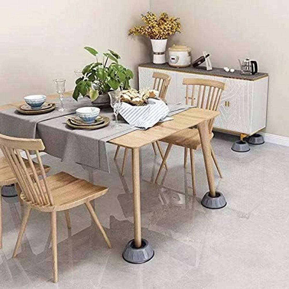 4 Pieces Vibration Washing Machine Feet - Shock Absorbers - Rubber Feet - Washing Machine Shock Absorbers - Non-slip and Quiet - Washing Machine Stand - Suitable for Washing Machine Stands - Washing Machine and Dryer Feet