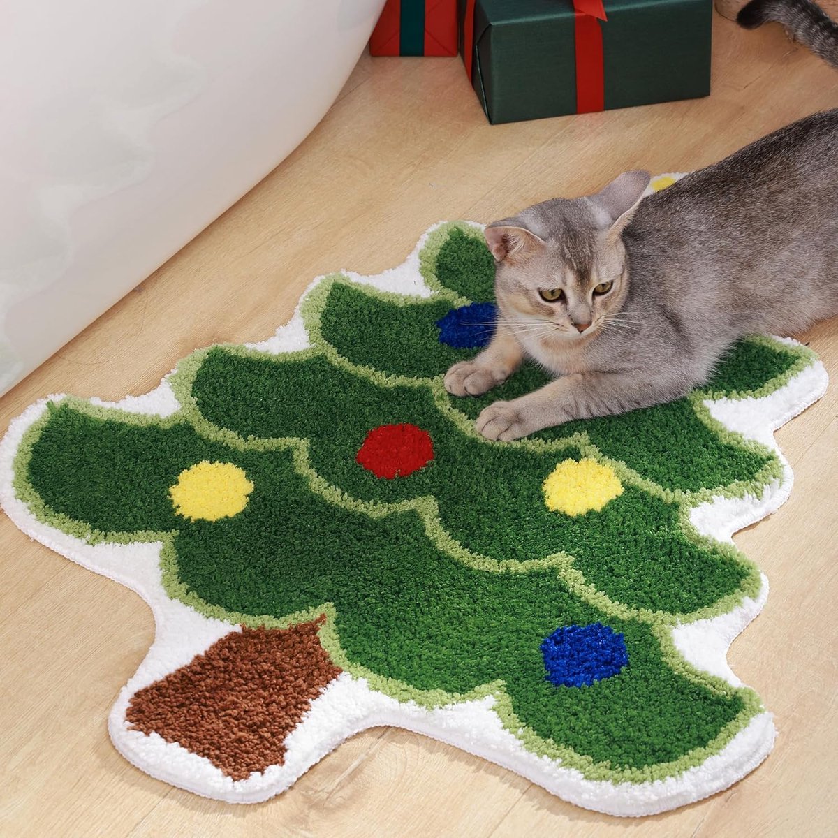 Carpet - 40*60 cm - Doormat - Christmas Bath Mat - Christmas Floor Mat - Christmas Tree Bath Mat - Absorbent Bath Mat - Non-Slip Shower Mat - Shower Mat - Bathroom Mat - Toilet Mat - Bedroom Floor Mat - Bedroom Carpet - Living Room Carpet - Home Decoratio