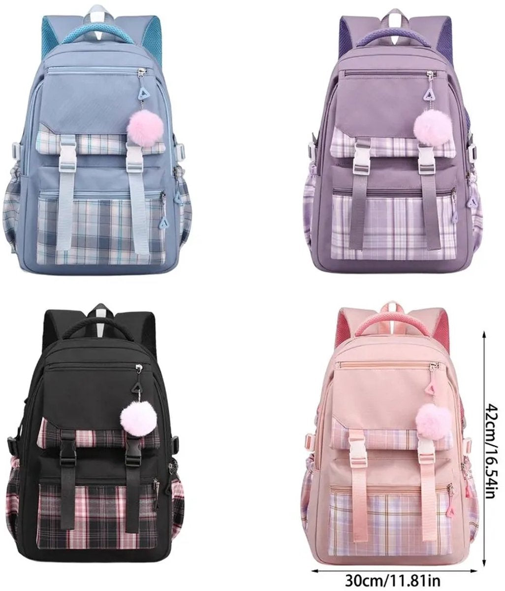 Girls School Student School Bag Outdoor Backpack - Youth School Bag - Backpack - Pink - Luxury Backpack - Laptop Bag - School Bag - Backpack - Rucksack - Large Women's Backpack - Waterproof Women's Travel Backpack - Rucksack - Teenagers - with Laptop Comp