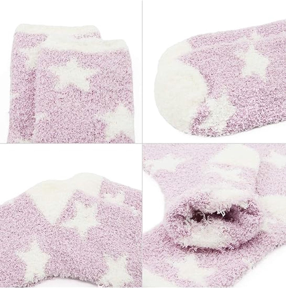 5 Pairs - socks - women's socks - Warm Fuzzy Fleece Socks - Women's House Socks - Star socks - Warm Winter Socks - Fluffy Socks - Sleep Socks - House Socks - Stockings - keep warm - coral fleece - Plush and comfortable - thick plush socks