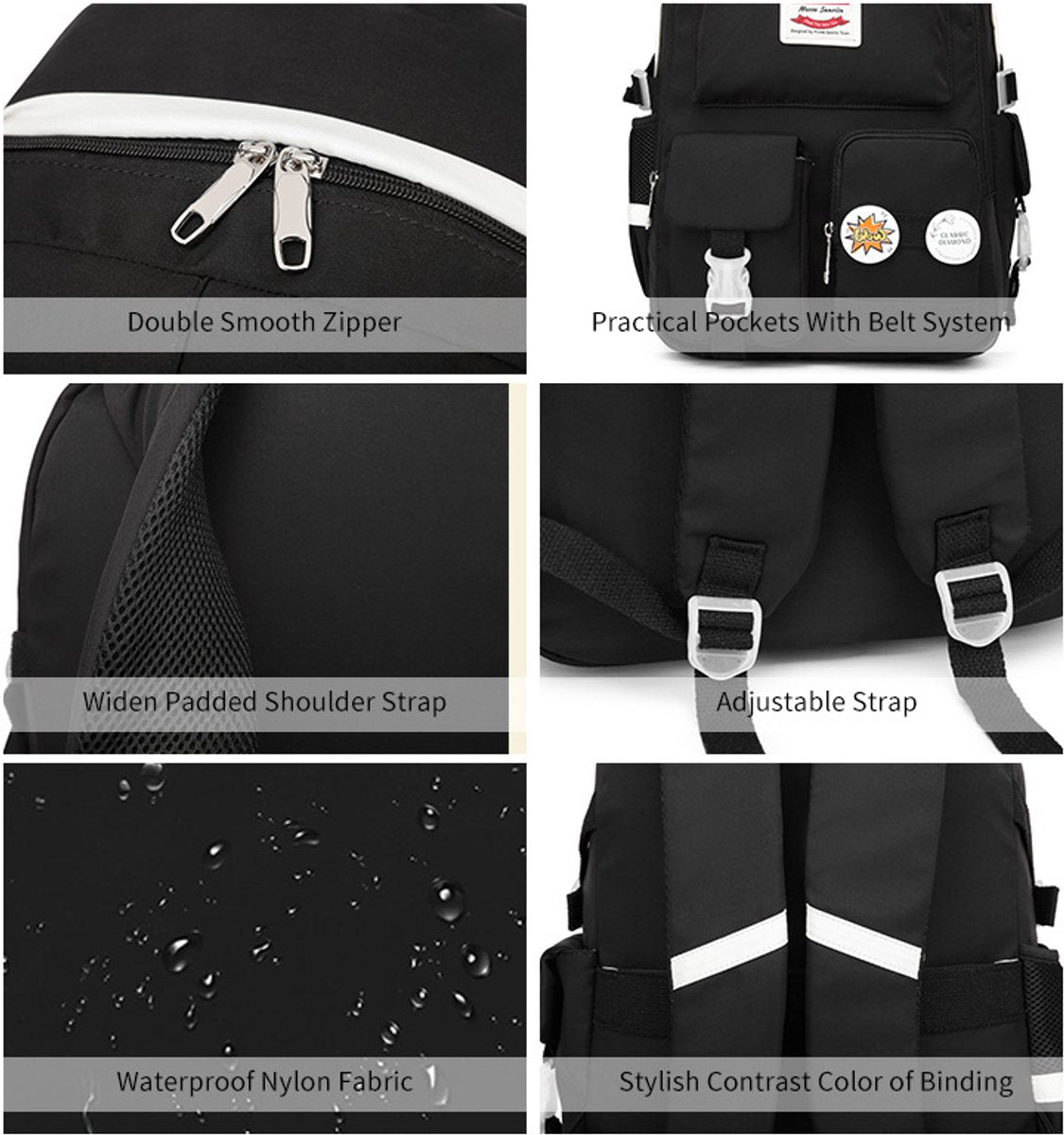 Backpack - School Bag - Backpack - Girl Backpack - School Backpack - School Bag - Laptop Backpack - 30 Liters - BlackA