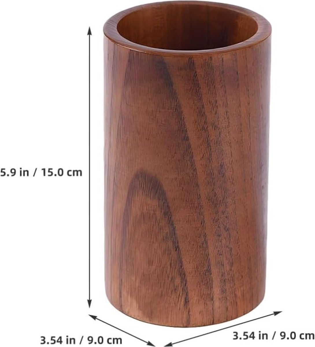 Cutlery Stand - Wooden Kitchen Utensil Holder - Cutlery Holder - Countertop Organizer - Cutlery Drainer - Chopstick Holder - Wood - 15cm - Kitchen Aid for Kitchen - Kitchen Organizer
