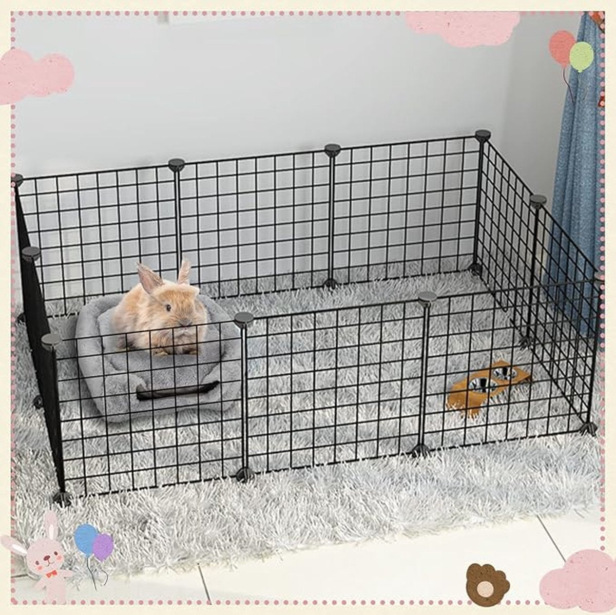Rabbit hutch - Gray - 1 piece - 34*34*36cm - For rabbit guinea pig ferret - Rabbit hutches - For indoor use - Rodent cage - Rodent house