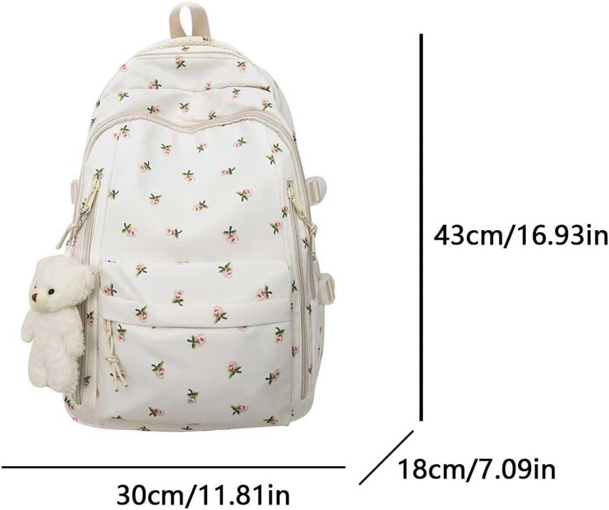 Backpack - School Bag - Backpack - Girl Backpack - School Backpack - School Bag - Tablet Backpack - 20 Liters - Roses