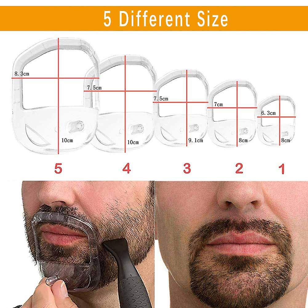 Goatee Shaving Template Beard Guide Shaper For Men White 5 Sizes