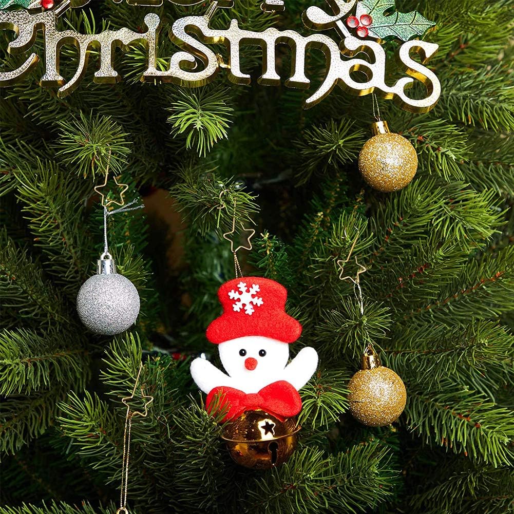 Gold Star Christmas Tree Baubles Hooks, 100 Pack for Decoration
