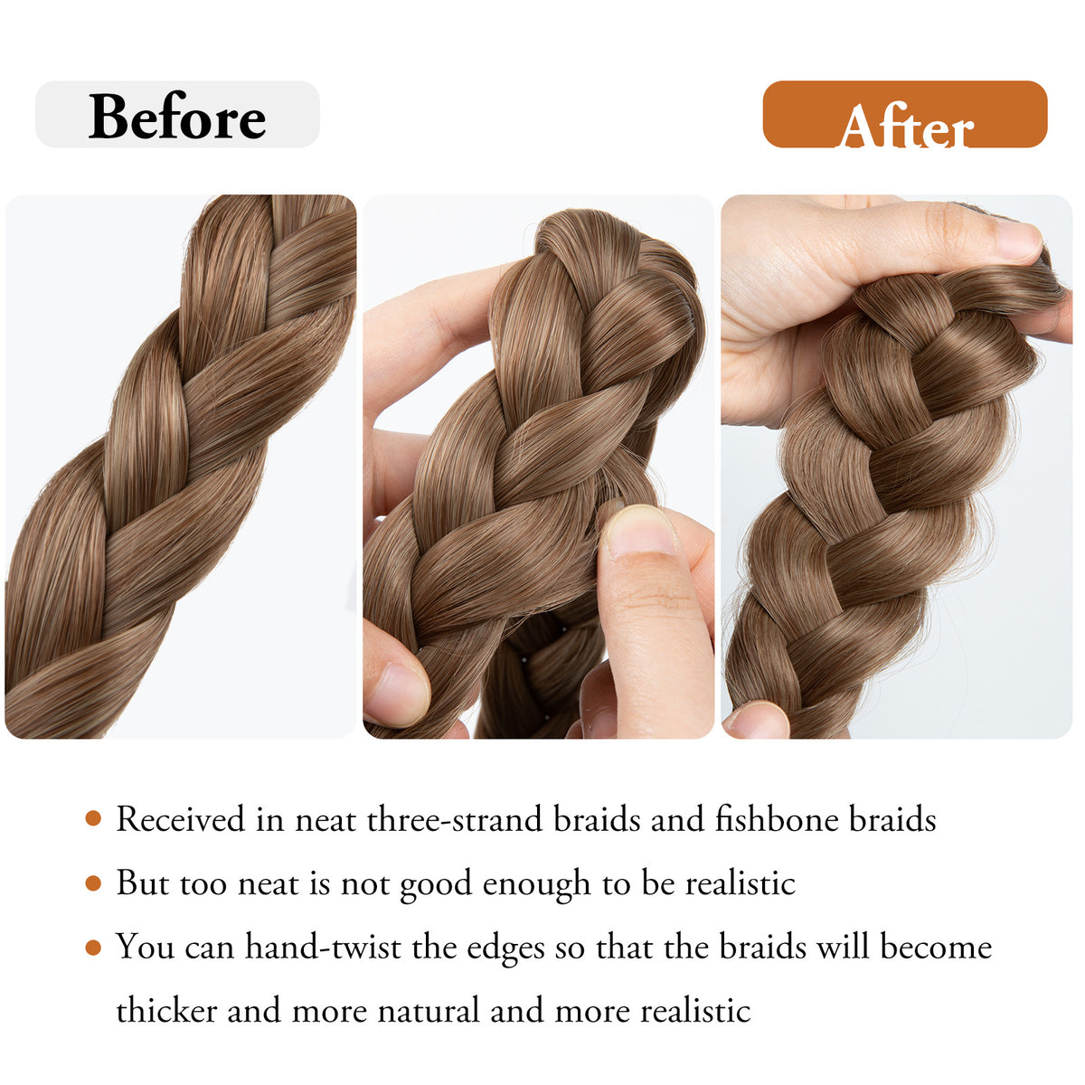 1pc Synthetic Braiding Hair with Adjustable Belt Braided Bohemian Style Women Hairstyle 10 10 Athree strand braid