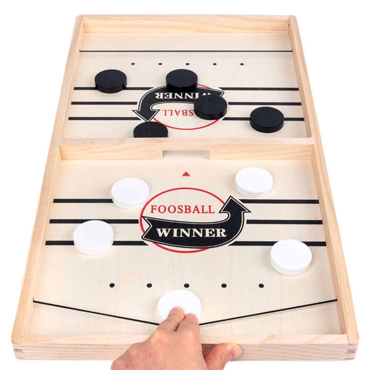 Hockey Table Game, Wooden Fast Sling Puck Game, Super Football Table Compatible with Sports Games