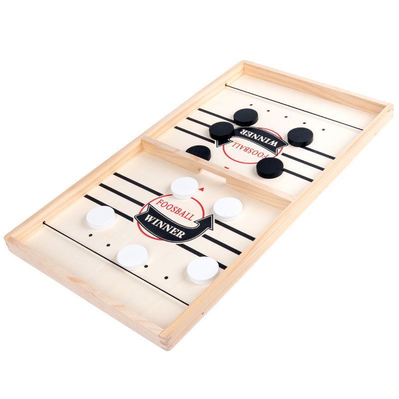 Hockey Table Game, Wooden Fast Sling Puck Game, Super Football Table Compatible with Sports Games