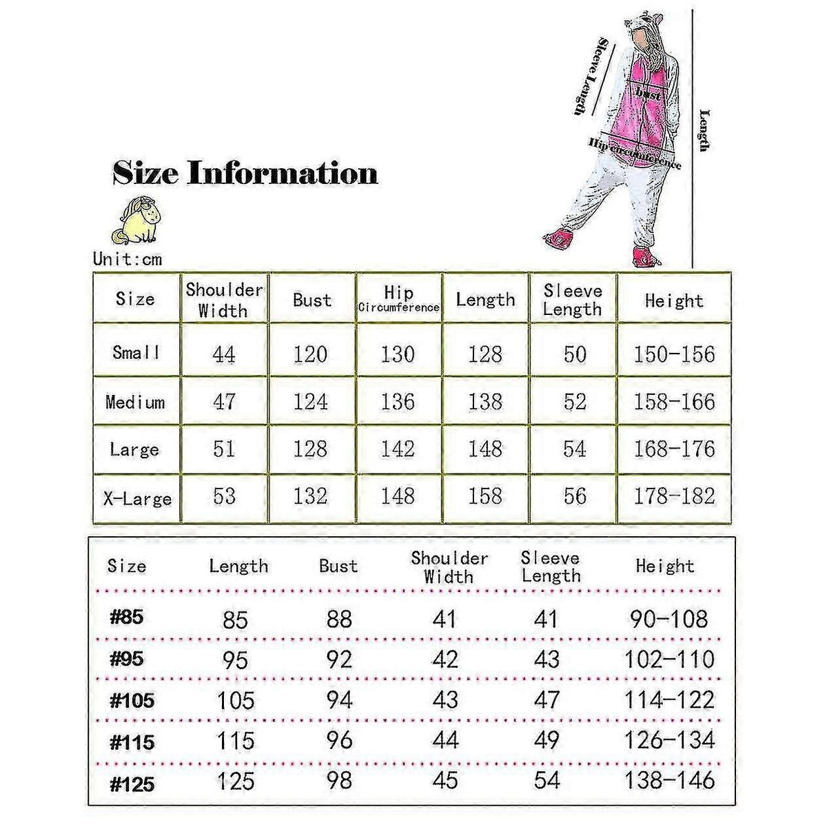 XL Unicorn Kigurumi Jumpsuit Pink Rose Pegasus Clothing Pajamas