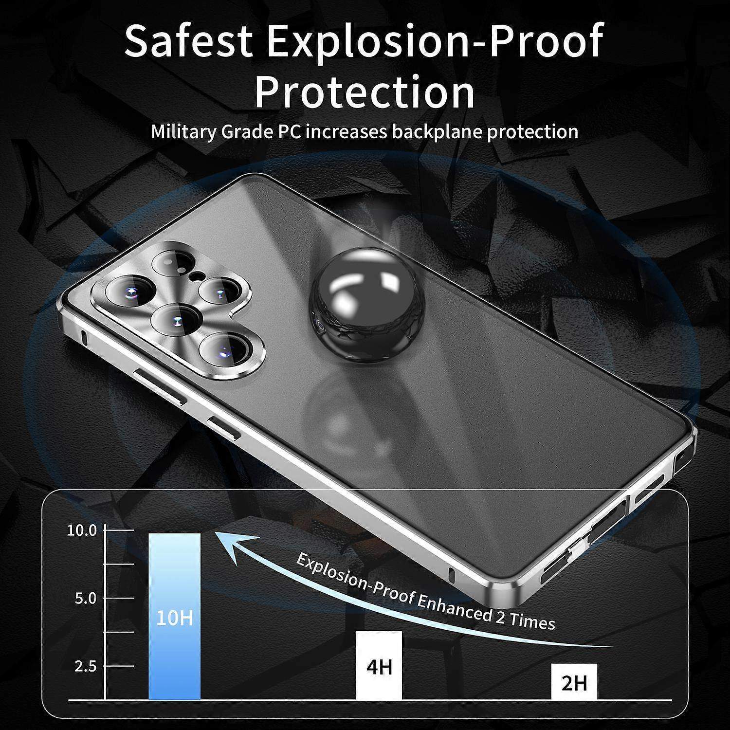 Compatible with Samsung Galaxy S25 Ultra Case Anti-Spy Dual-Sided Tempered Glass Magnetic Phone Case by WELLNGS Black