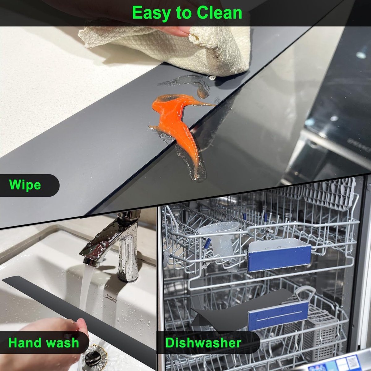 Sealing Strip for Hobs - Silicone Sealing Strip - Gap Filler Strip - Seals gaps between kitchen countertops, appliances, stoves, ovens, washing machines and dryers - Set of 2 (White)