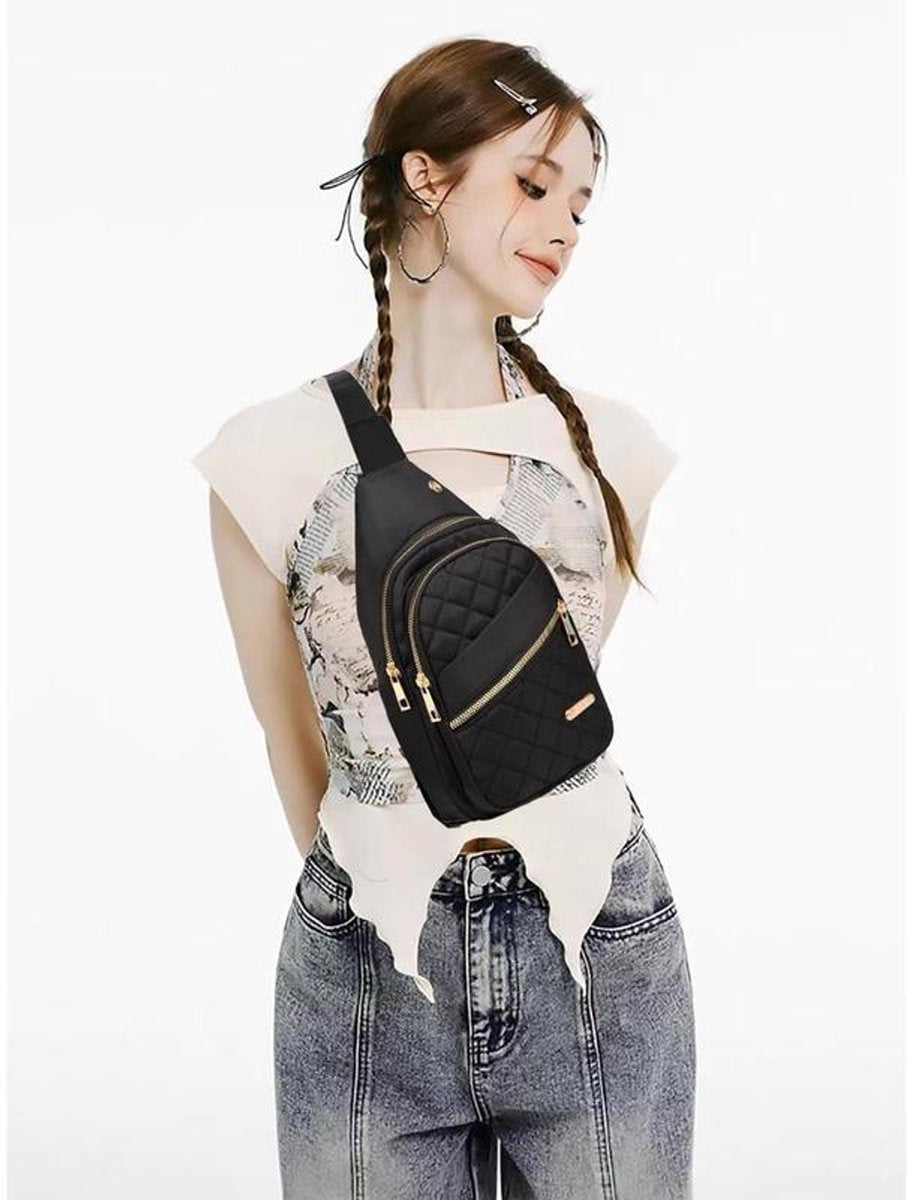 Unisex Shoulder Bag - 5 Storage Pockets & Cable Grommet - Crossbody Bag Women - Crossbody Bag Men - Crossbody Bags - Sling Bag - Adjustable Carrying Style (Cross/Shoulder/Chest) - Brown
