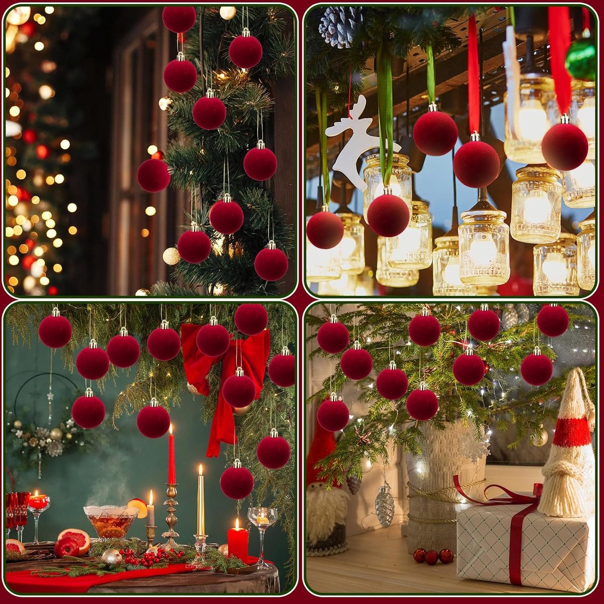 Christmas Balls - (30 pieces) - Plastic Christmas Balls - Red Christmas Balls - Christmas Tree Decorations - Christmas Decorations - Christmas Decorations for Indoors - Christmas Decorations for Outdoors - Red