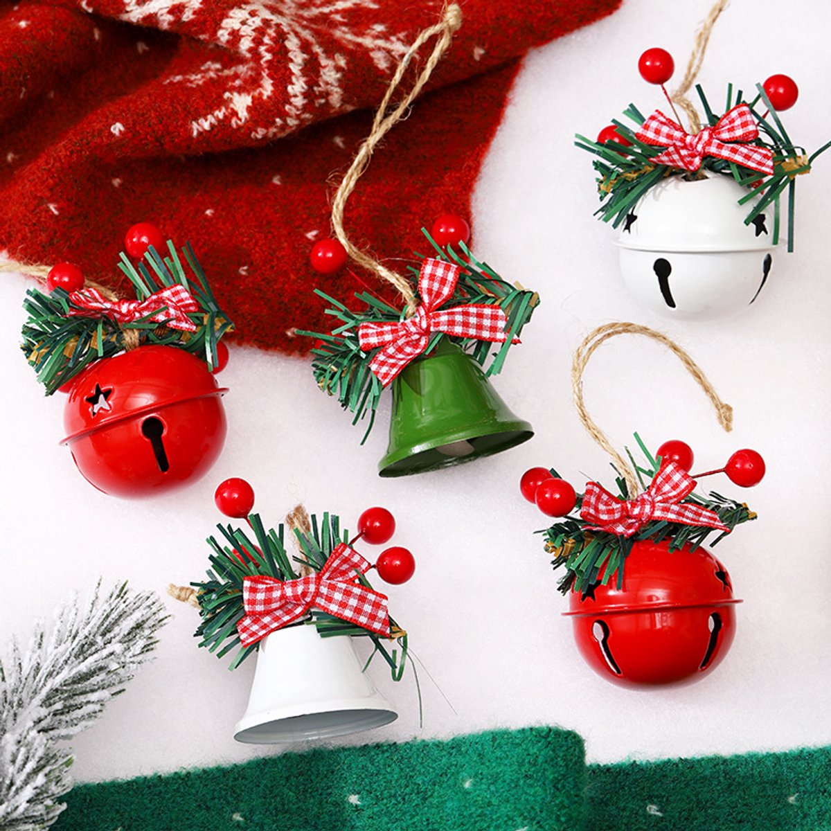 Christmas Bells - 6 - Christmas Tree Decorations - Metal Bells - Christmas Decorations - DIY Metal Bell Hangers