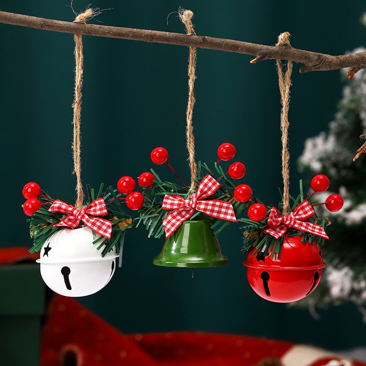 Christmas Bells - 6 - Christmas Tree Decorations - Metal Bells - Christmas Decorations - DIY Metal Bell Hangers